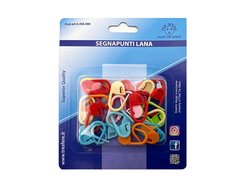 Segnapunti per lana in plastica | cf 24 pz | accessori maglia e uncinetto