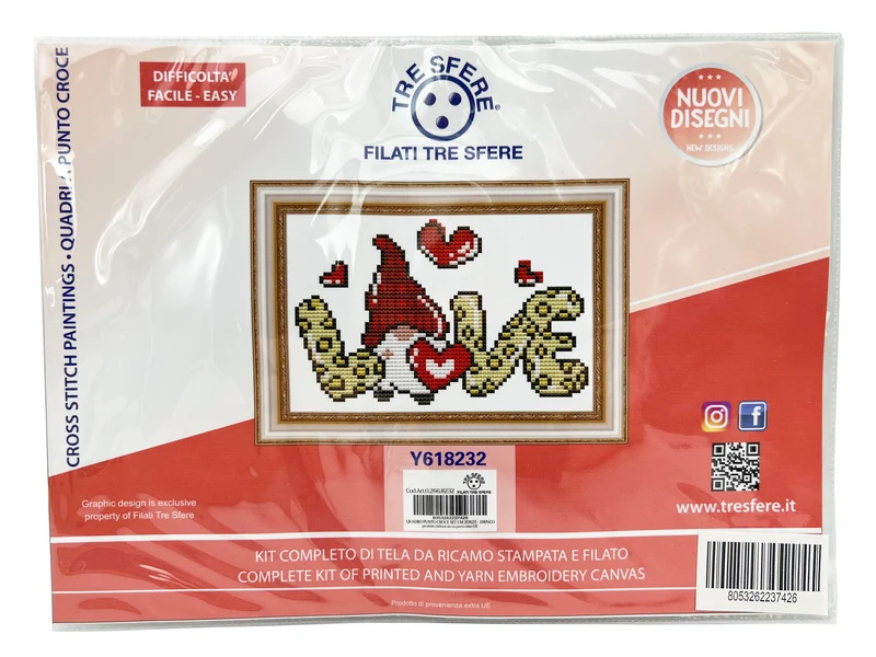 Kit quadro punto croce cm 20x25 - 100%co