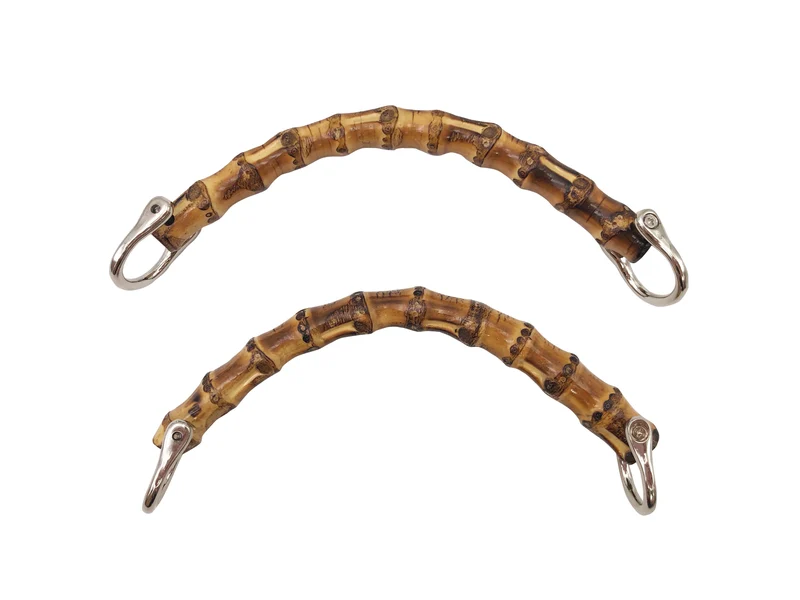 Manici in bamboo con ganci per borse fai da te | 15 cm | cf 2 pz