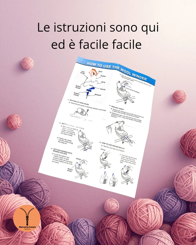 Avvolgifilo Manuale KnitPro per Avvolgere in Gomitoli le tue Matasse