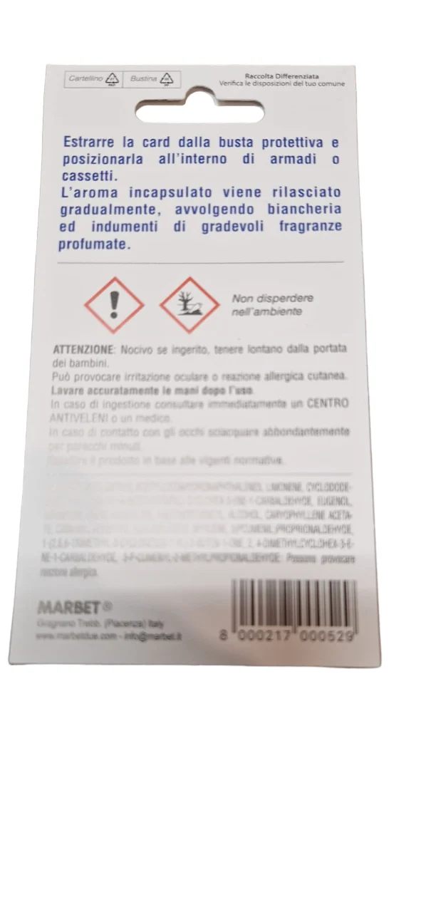 Card Profumata agli Agrumi per Armadi e Cassetti, Marbet articolo 52