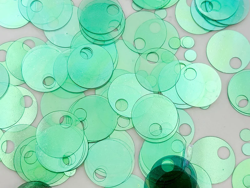 Paillettes lisce grandi 20 mm - 12 g / 90 pezzi - foro alto 5 mm