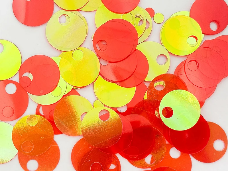 Paillettes lisce grandi 20 mm - 12 g / 90 pezzi - foro alto 5 mm