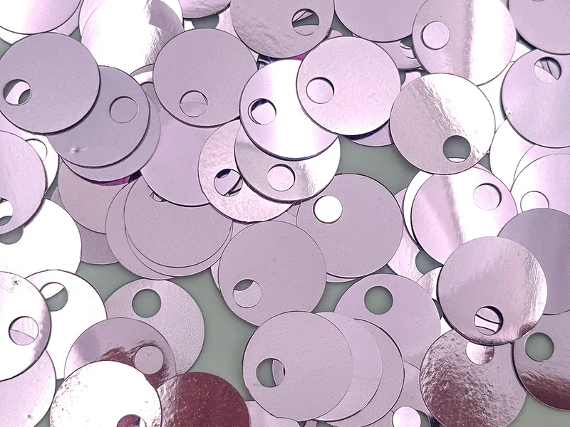 Paillettes lisce grandi 20 mm - 12 g / 90 pezzi - foro alto 5 mm