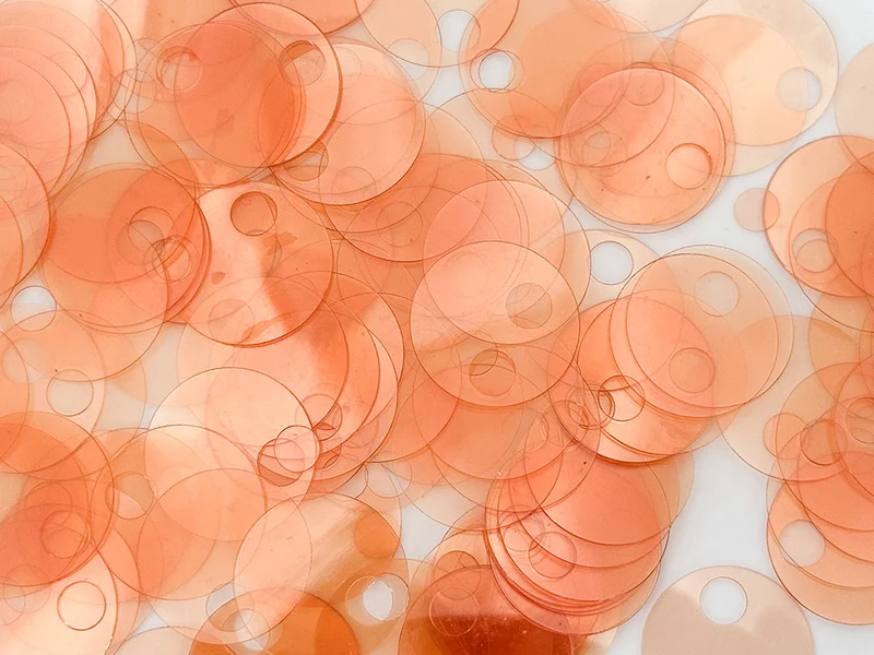 Paillettes lisce grandi 20 mm - 12 g / 90 pezzi - foro alto 5 mm