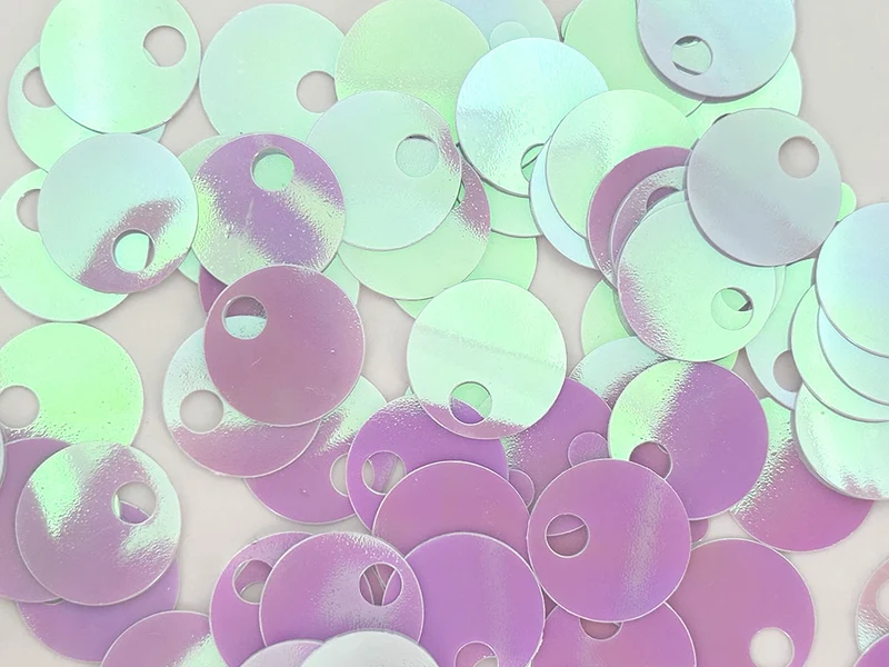 Paillettes lisce grandi 20 mm - 12 g / 90 pezzi - foro alto 5 mm