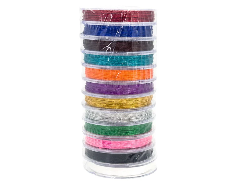 Filato gioiello 0.6 mm per bijoux uncinetto | set 12 colori assortiti
