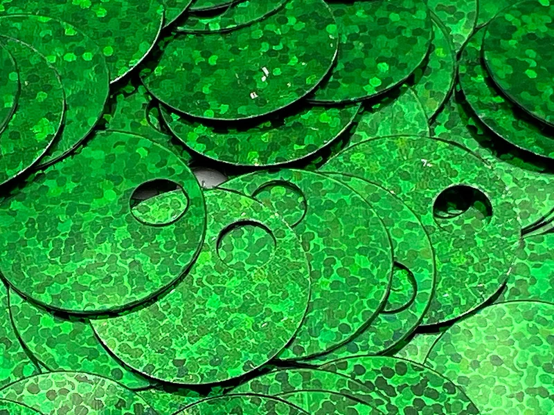 Paillettes grandi glitter | Ø 20 mm con foro alto 5mm | cf 12 gr 90 pz