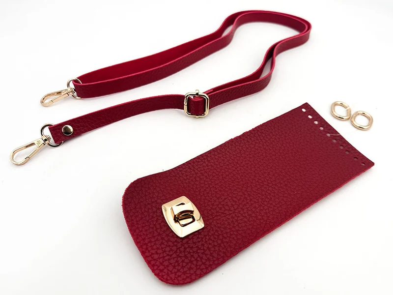 Kit borsa uncinetto similpelle mod. lady | patella 8,5x20 cm