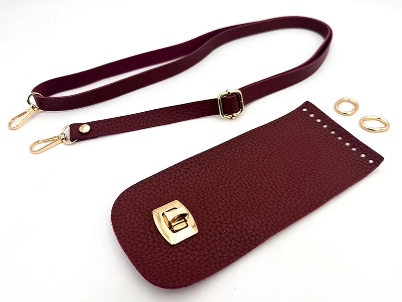 Kit borsa uncinetto similpelle mod. lady | patella 8,5x20 cm