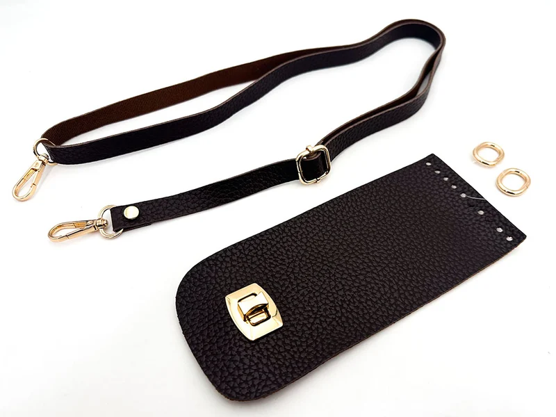 Kit borsa uncinetto similpelle mod. lady | patella 8,5x20 cm