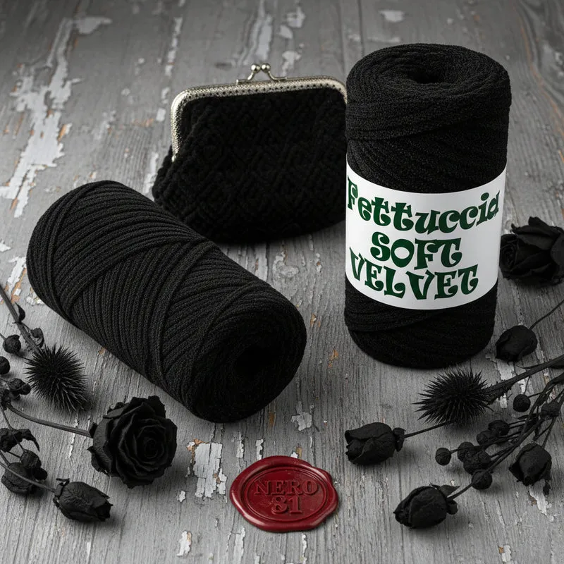 Fettuccia velluto velvet tubolare soft MAS/3 Stelle borse uncinetto