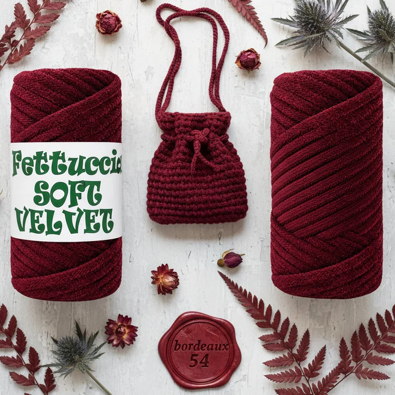 Fettuccia velluto velvet tubolare soft MAS/3 Stelle borse uncinetto