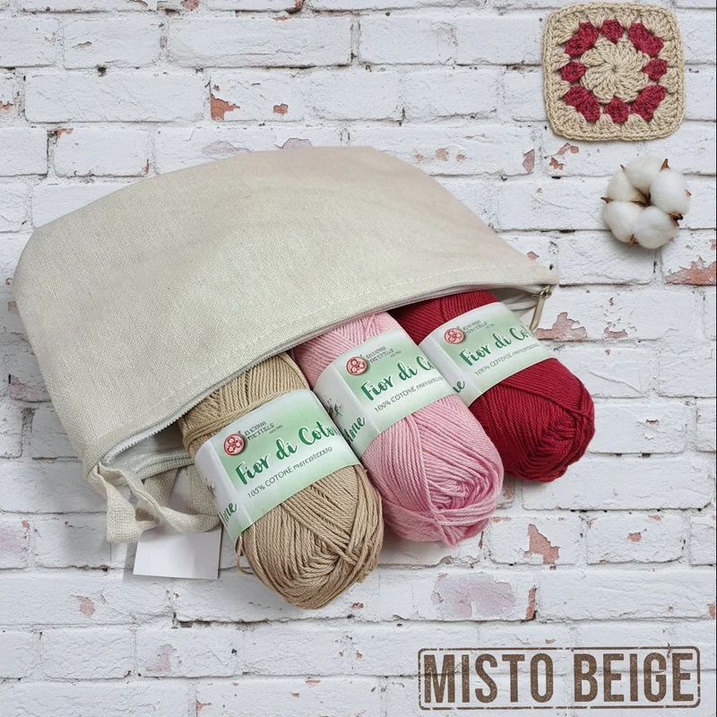 Kit pochette e filo cotone grosso uncinetto granny crochet e amigurumi