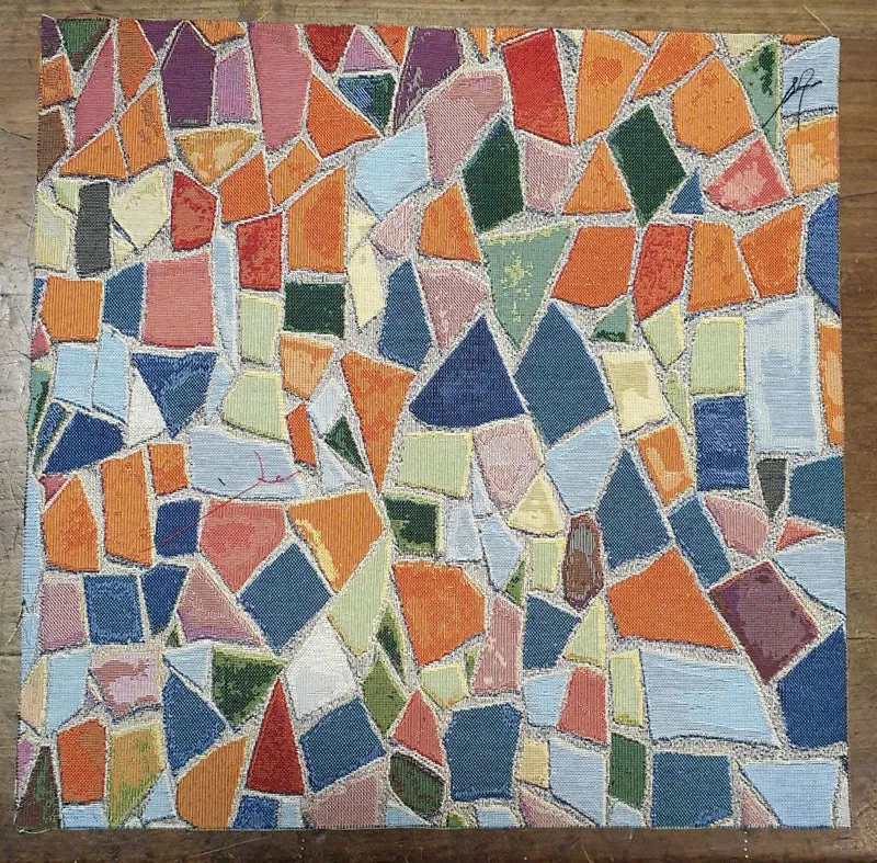Pannello Fantasia con Disegno Astratto in Gobelin per Realizzare Cuscini e Borse Hand Made, Misura 47x47cm