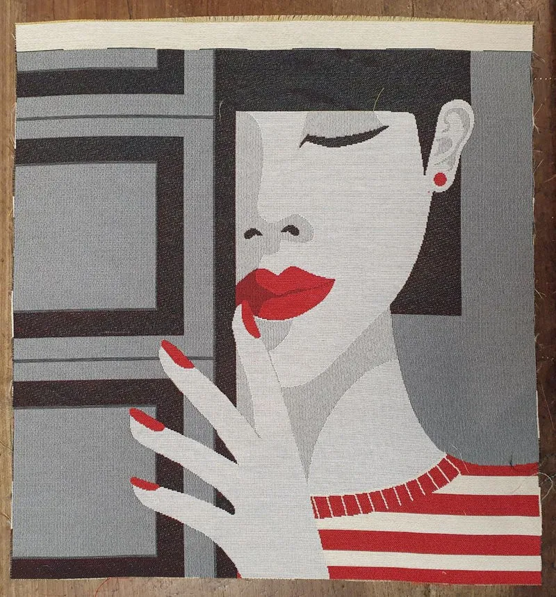 Pannello Fantasia con Volto Femminile in Gobelin per Realizzare Cuscini e Borse Hand Made, Misura 47x47cm