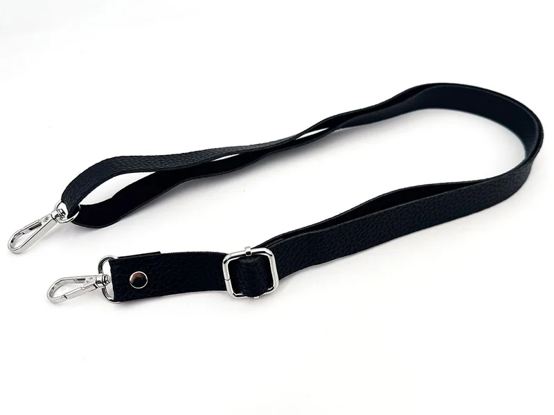 Tracolla borsa similpelle regolabile ganci argento| 130x2 cm | cf 1 pz