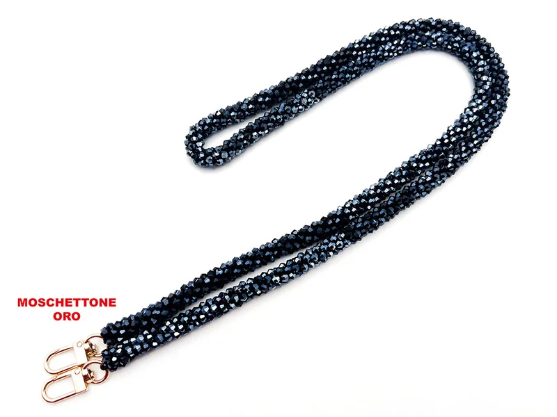Tracolla per borsa in cristallo 120 cm con ganci | cf 1 pz