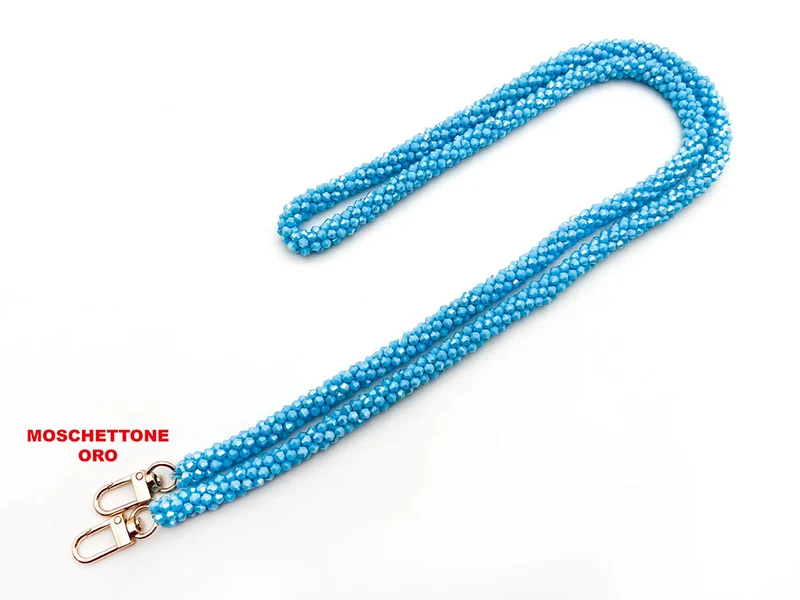 Tracolla per borsa in cristallo 120 cm con ganci | cf 1 pz
