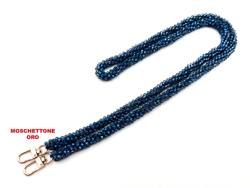 Tracolla per borsa in cristallo 120 cm con ganci | cf 1 pz
