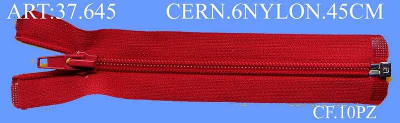 Cerniera 6nylon 45cm cf.10pz.