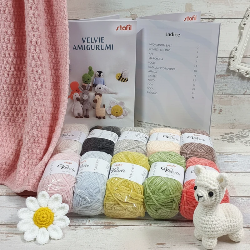 Kit ciniglia amigurumi filato Velvie libretto manuale con istruzioni