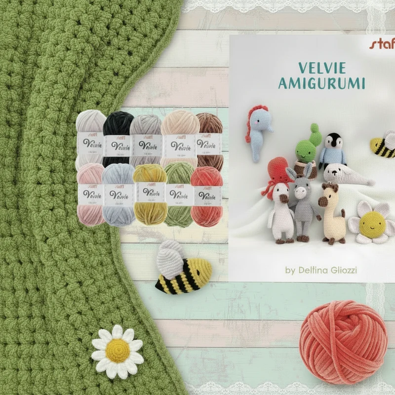 Kit ciniglia amigurumi filato Velvie libretto manuale con istruzioni