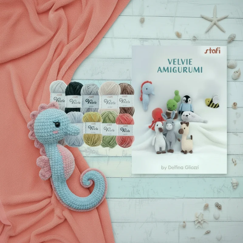 Kit ciniglia amigurumi filato Velvie libretto manuale con istruzioni