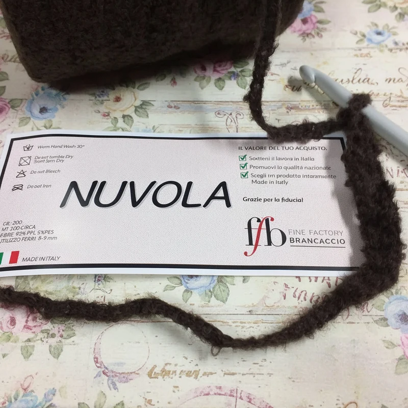 Marrone nuvola fettuccia lana teddy uncinetto borse filato italiano