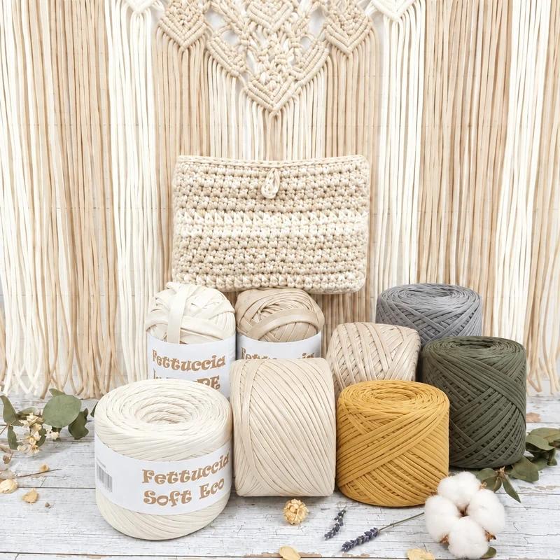 Fettuccia ecopelle soft ECO e Lycrapel borse uncinetto - MAS 5 colori