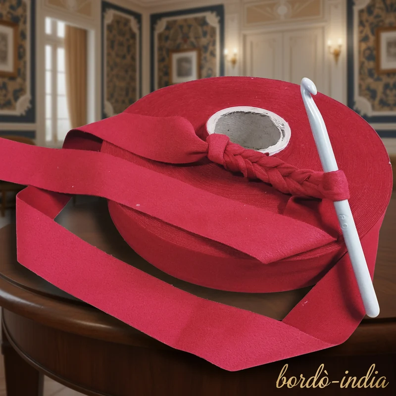 Scamosciata bordò fettuccia borse per uncinetto 10/12 clutch bags