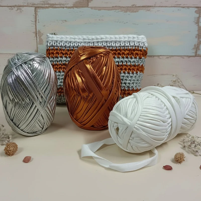 Lycra metallizzata 3 colori cangianti lotto fettuccia borse uncinetto