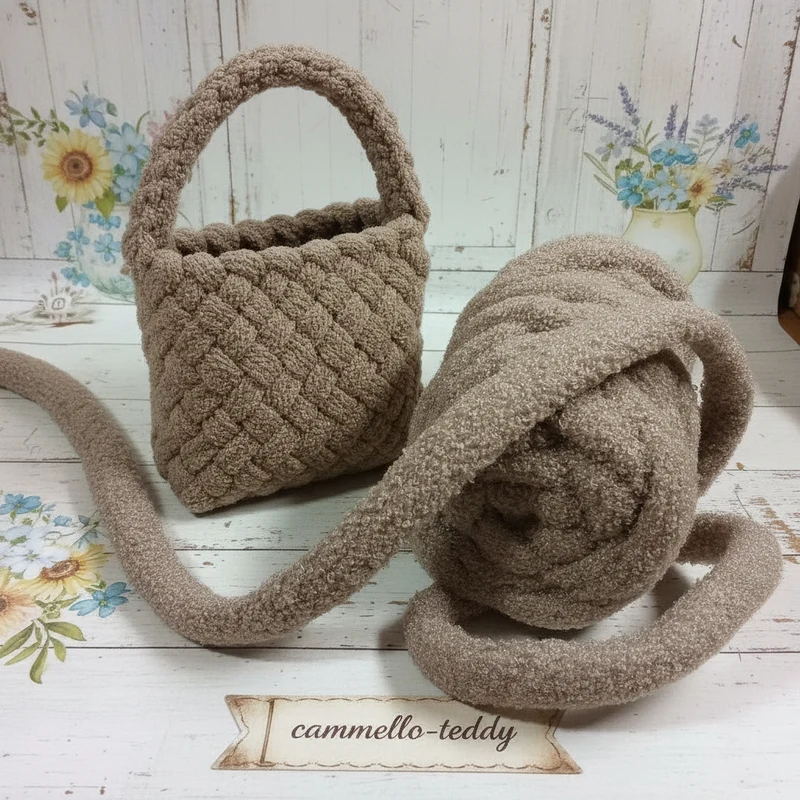 Filato gigante imbottito marshmallow borse chunky - cotone ecopelle