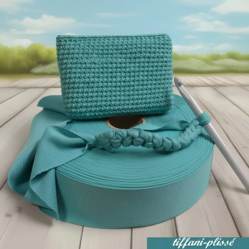 Lycra fettuccia borse uncinetto e pochette - 5 colori plissè elastica