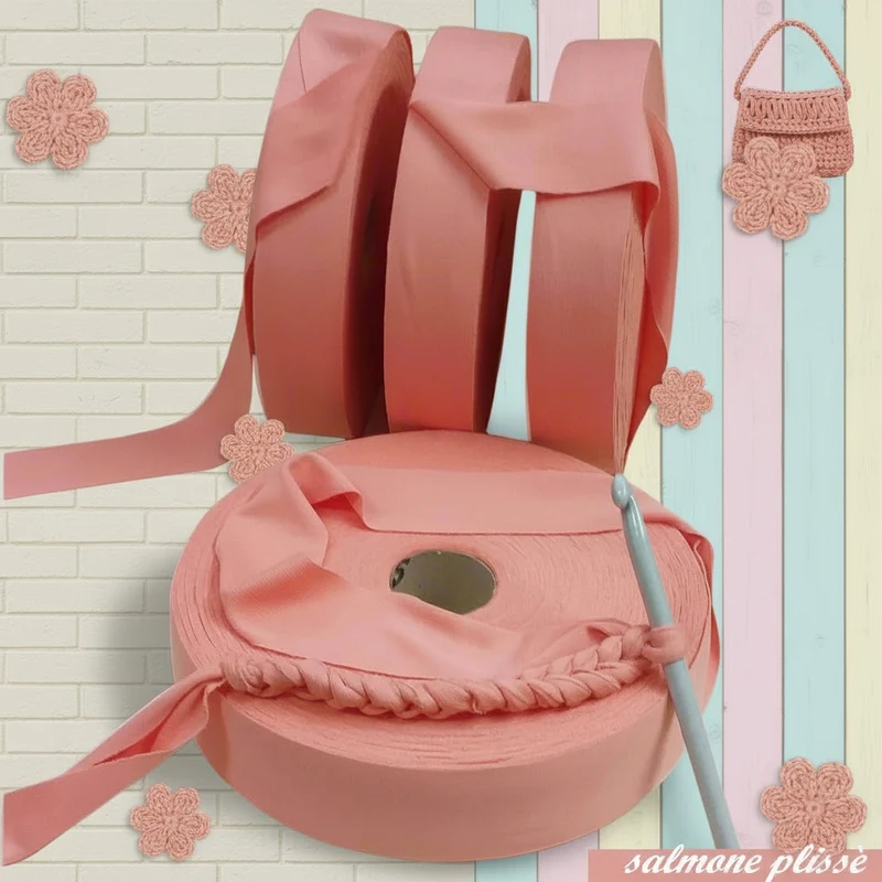 Lycra fettuccia borse uncinetto e pochette - 5 colori plissè elastica