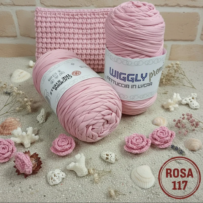 Fettuccia soft lycra Mas o 3 Stelle borse uncinetto - 20 colori 400 g