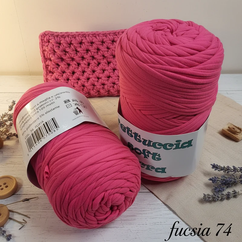 Fettuccia soft lycra Mas o 3 Stelle borse uncinetto - 20 colori 400 g