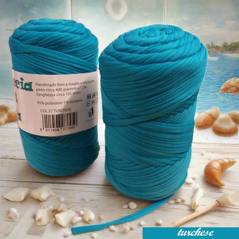 Fettuccia soft lycra Mas o 3 Stelle borse uncinetto - 20 colori 400 g