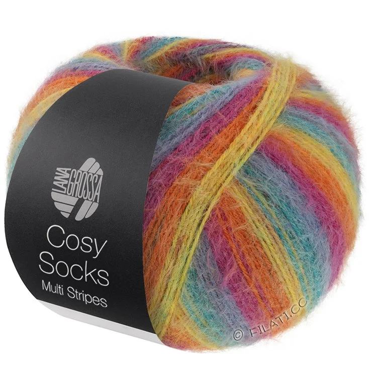 Lana Grossa Meilenweit 100gr Cosy Socks Multi Stripes