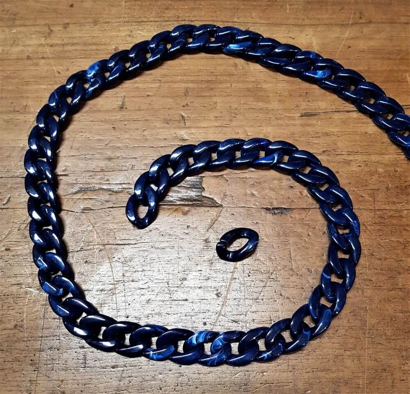 Catena in Resina Lucida Sfumata, per Tracolla per Borse Hand Made, 1 Metro, 12 Colori