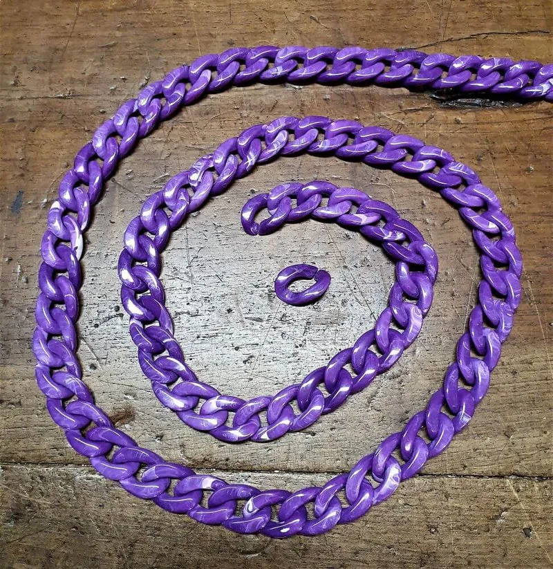 Catena in Resina Lucida Sfumata, per Tracolla per Borse Hand Made, 1 Metro, 12 Colori