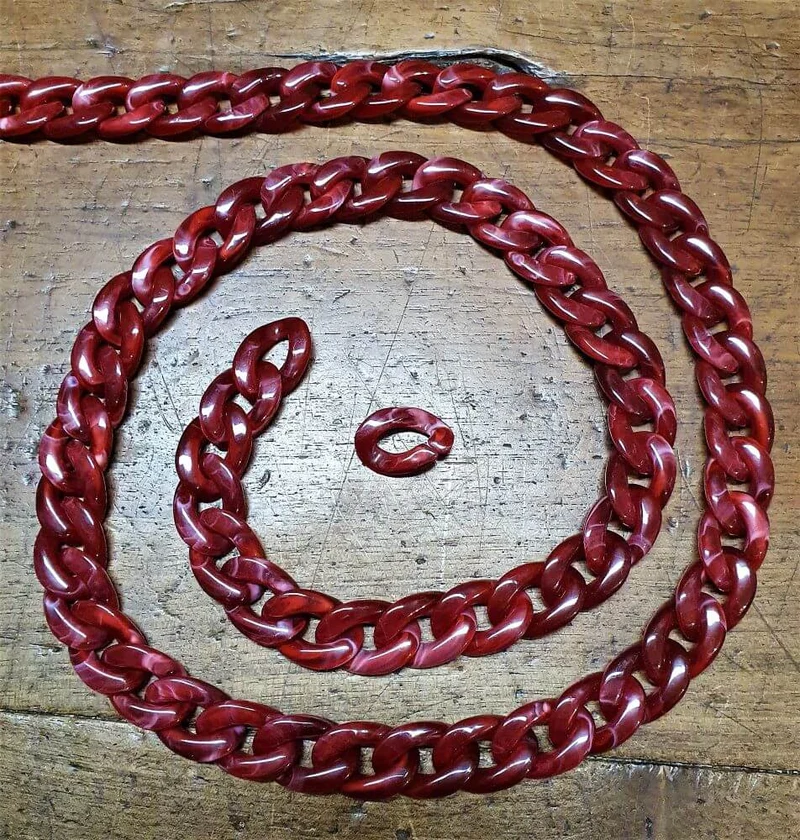 Catena in Resina Lucida Sfumata, per Tracolla per Borse Hand Made, 1 Metro, 12 Colori