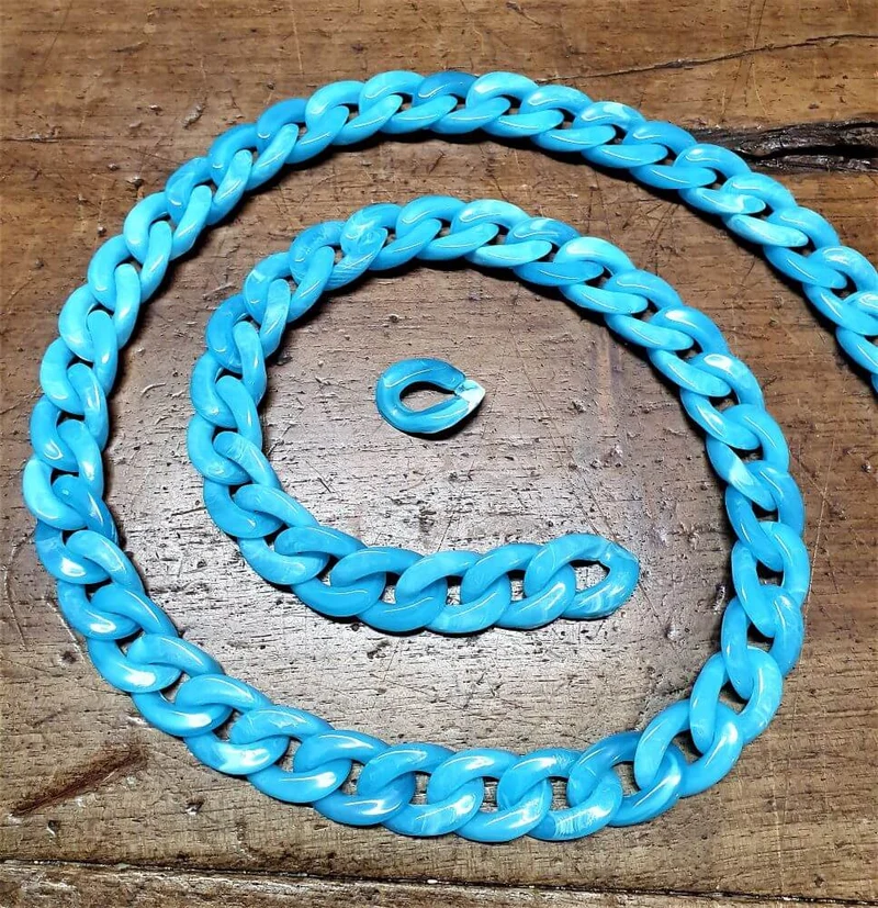 Catena in Resina Lucida Sfumata, per Tracolla per Borse Hand Made, 1 Metro, 12 Colori