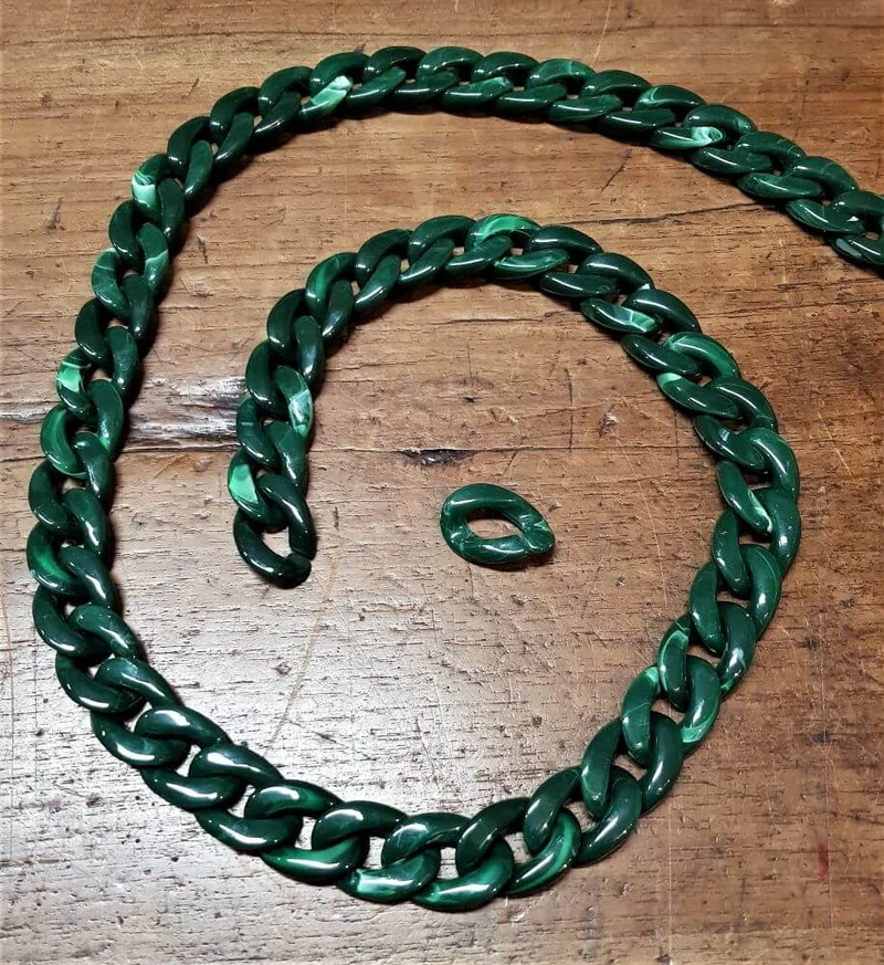 Catena in Resina Lucida Sfumata, per Tracolla per Borse Hand Made, 1 Metro, 12 Colori