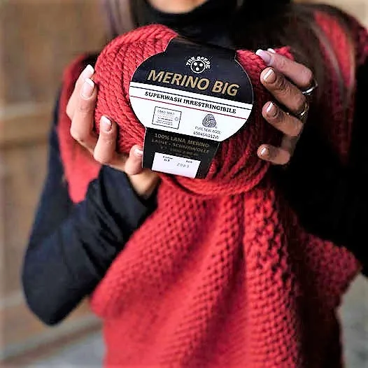 Lana Merino Big Tre Sfere 100% Naturale, Confezione 500 grammi, 5 gomitoli