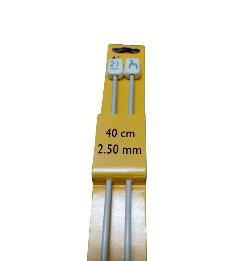 Coppia di Ferri da Maglia Pony, Lunghezza 40cm, 15 Misure