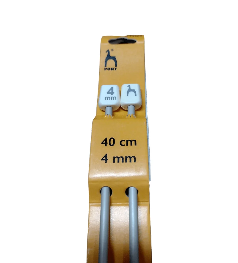 Coppia di Ferri da Maglia Pony, Lunghezza 40cm, 15 Misure