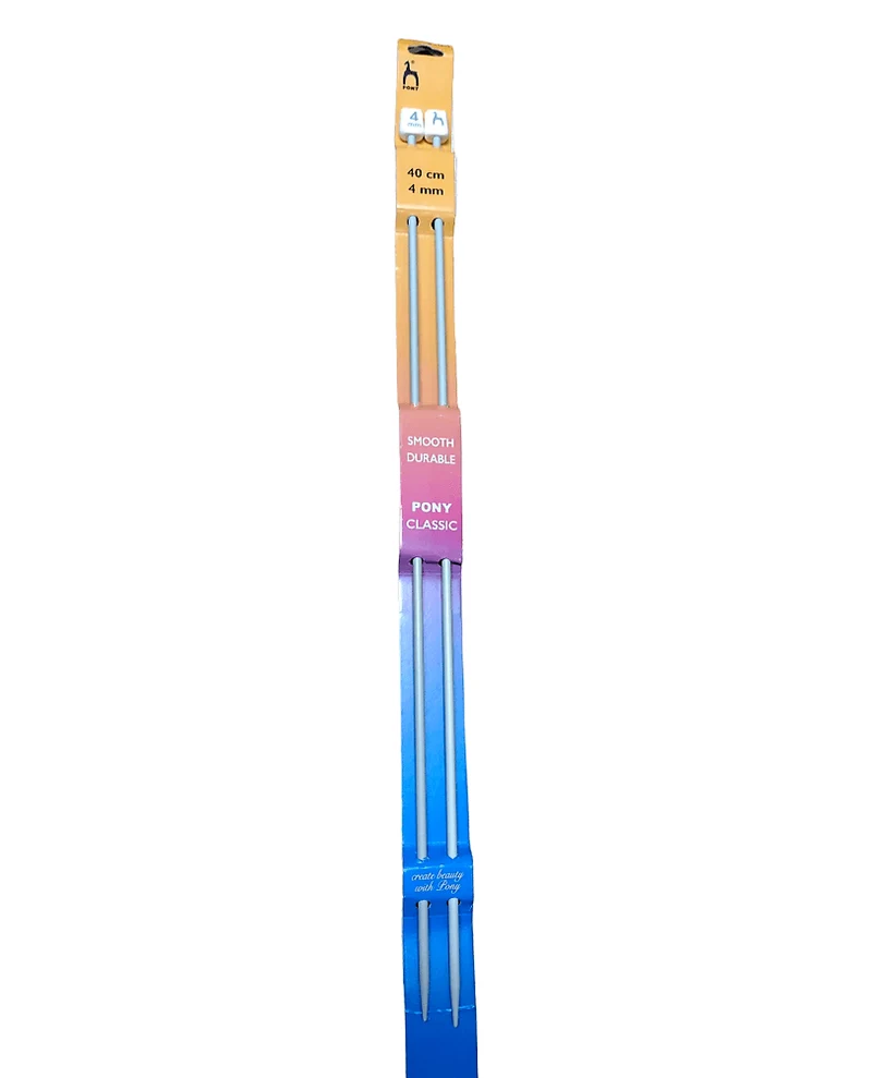 Coppia di Ferri da Maglia Pony, Lunghezza 40cm, 15 Misure