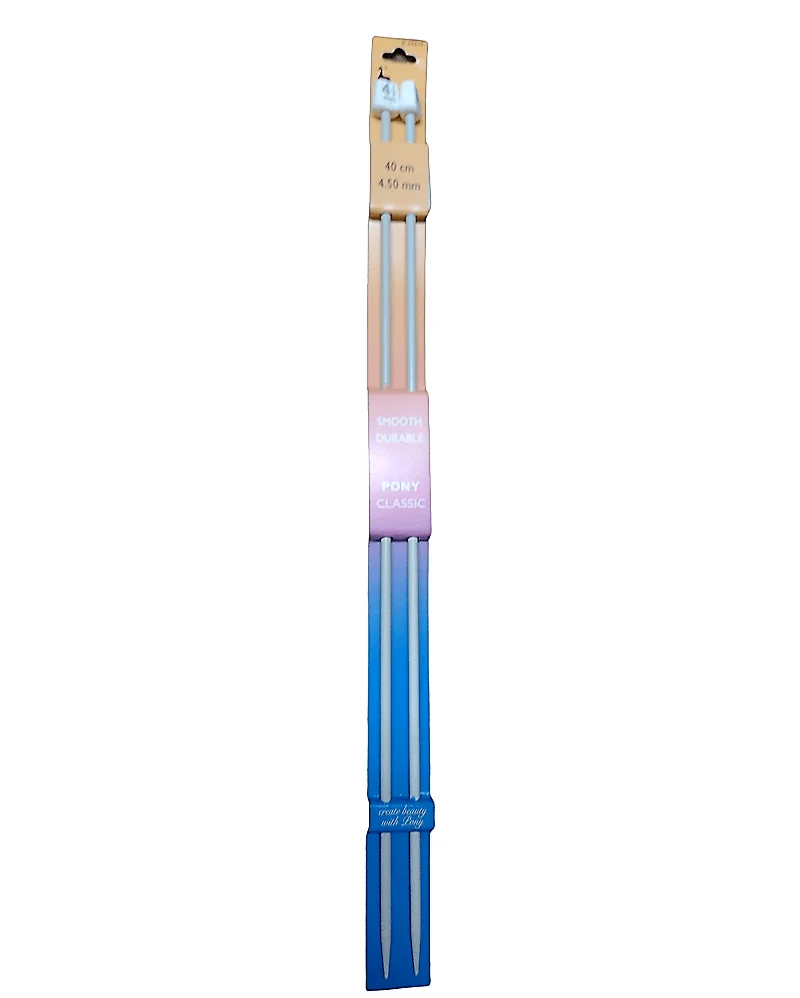 Coppia di Ferri da Maglia Pony, Lunghezza 40cm, 15 Misure