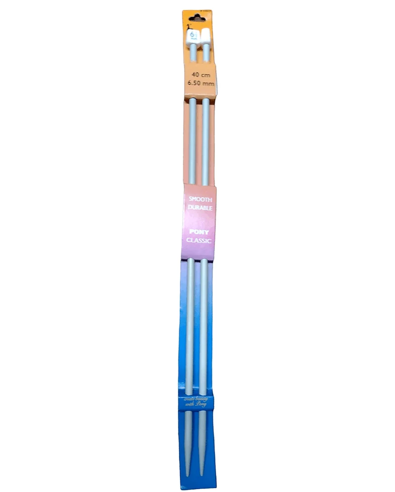 Coppia di Ferri da Maglia Pony, Lunghezza 40cm, 15 Misure